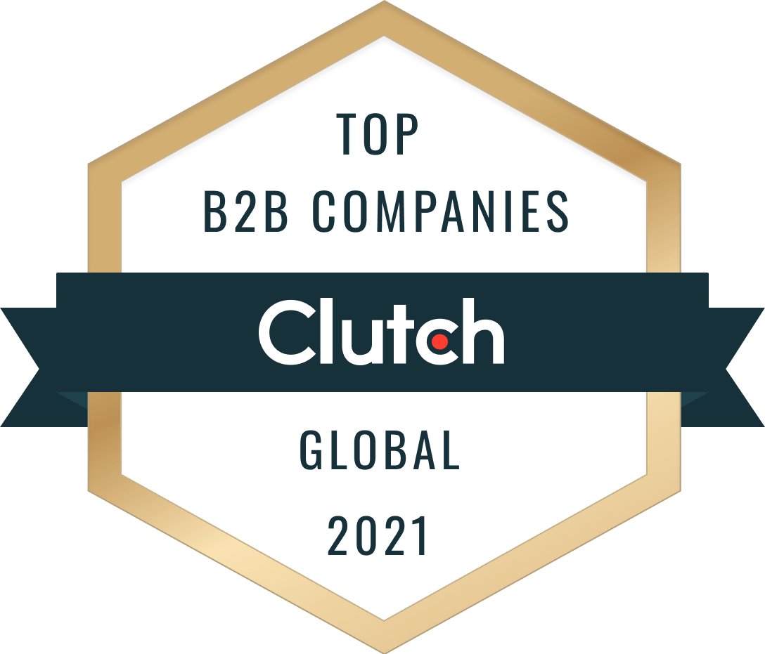 A badge that says top b2b companies clutch global 2021