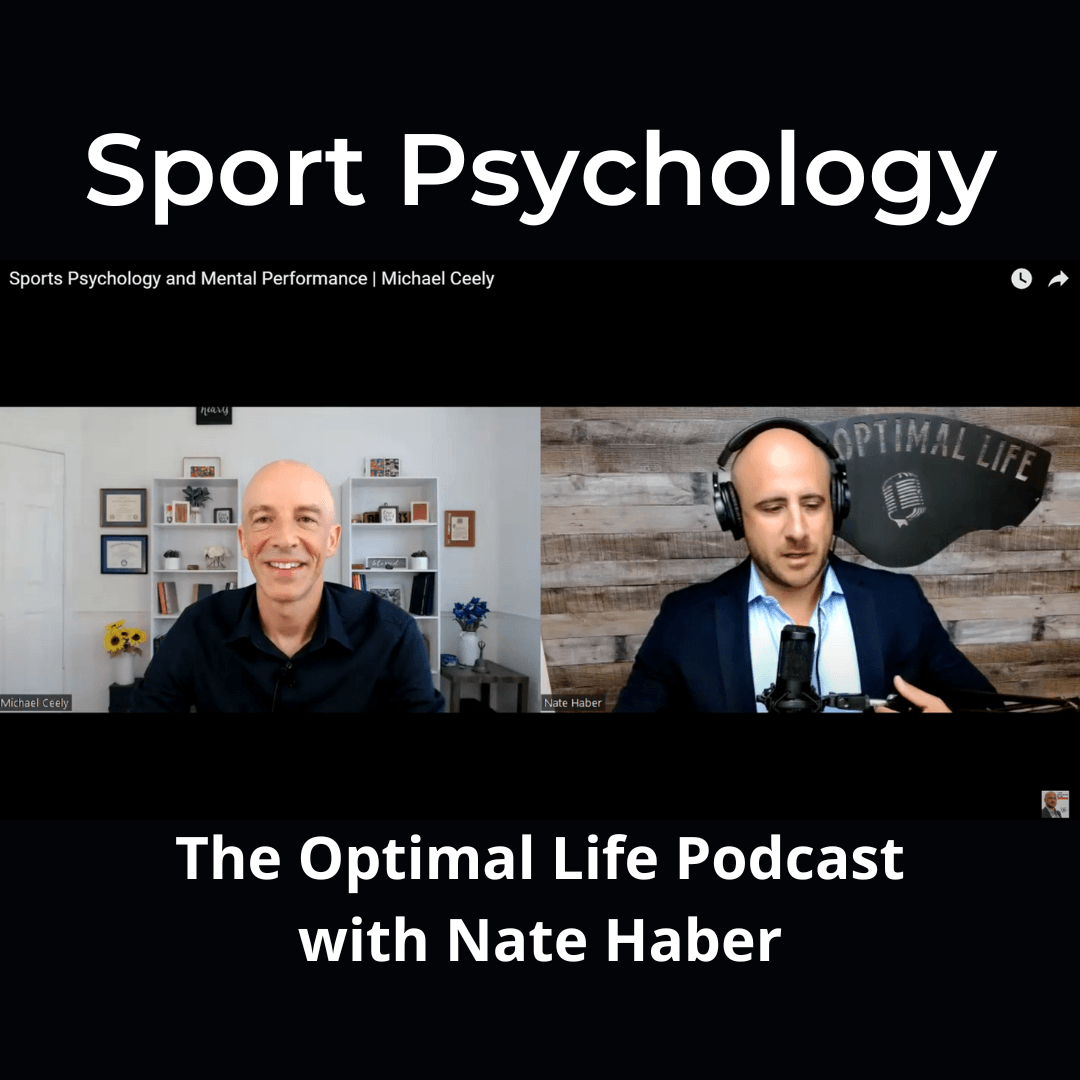 The Optimal Life Podcast with Nate Haber: Two men in a studio discussing sport psychology.