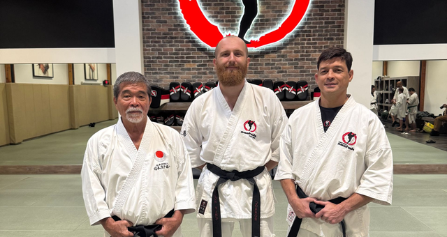 Master Yoshizo Machida; your Sensei, Connor McBrady; and Chinzo Machida