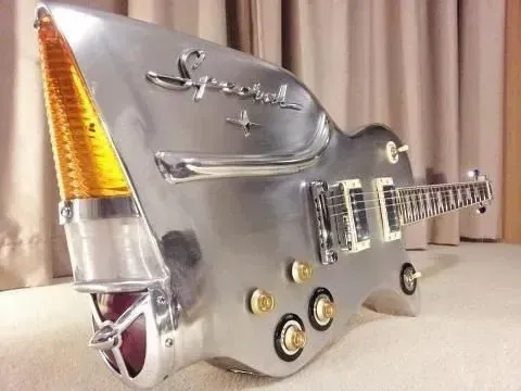 Cool custom chrome electric guitar gadget and accessories