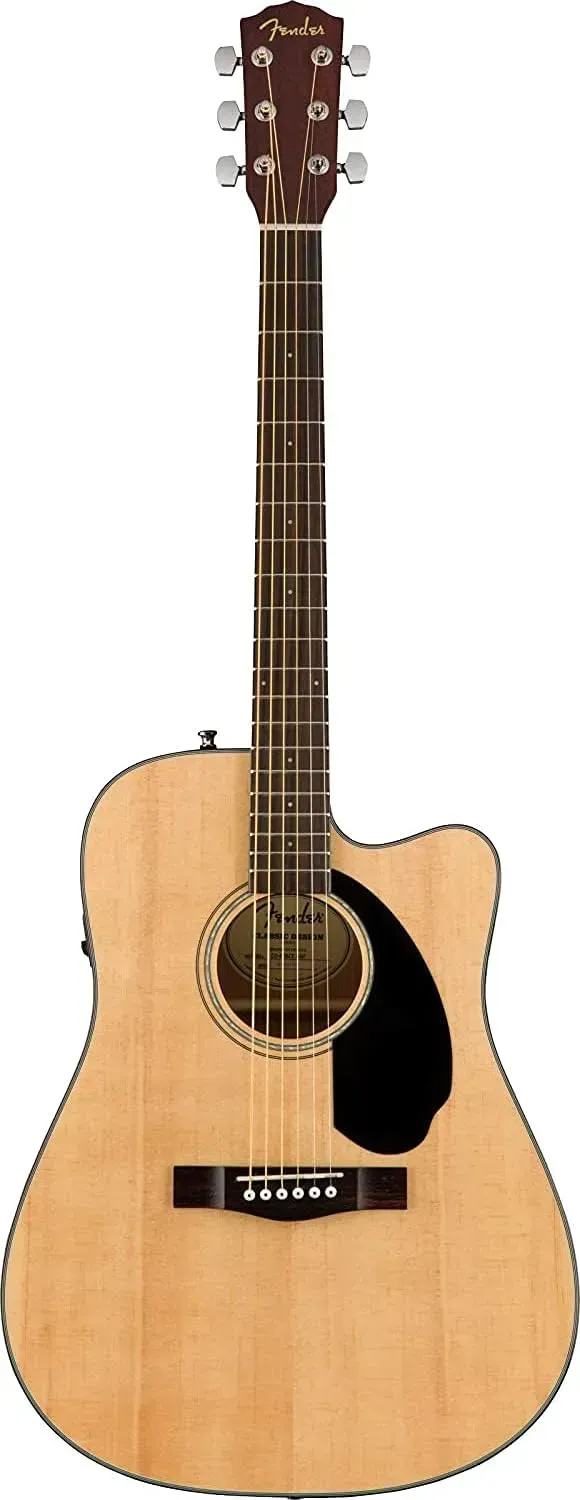 Fender CD-60SCE dreadnought cutaway acoustic electric guitar in natural finish with Fishman pickup