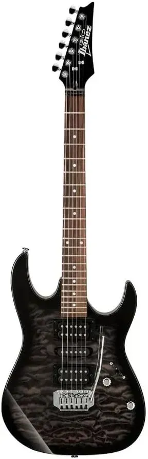 Ibanez GRX70QA GIO series beginner electric guitar with quilted maple top in transparent black sunburst Ibanez GRX70QA GIO series beginner electric guitar with quilted maple top in transparent black sunburst