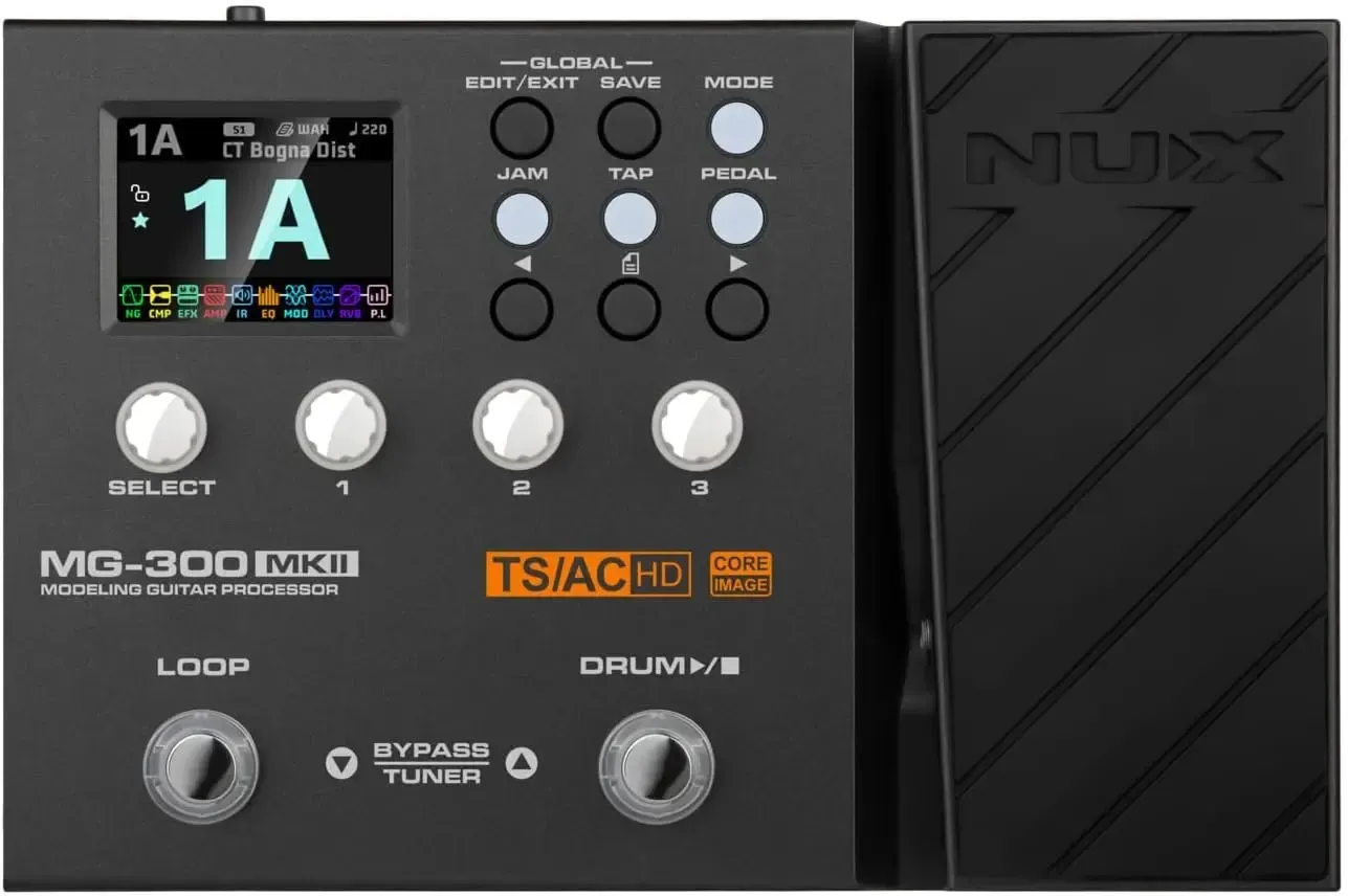 NUX MG-300 MKII guitar multi effects pedal with amp modeling and IR loader NUX MG-300 MKII guitar multi effects pedal with amp modeling and IR loader