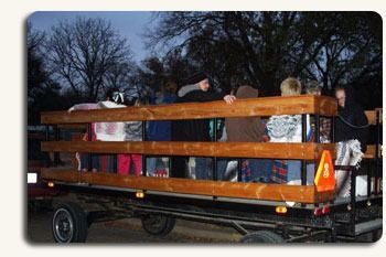 kids on hayride
