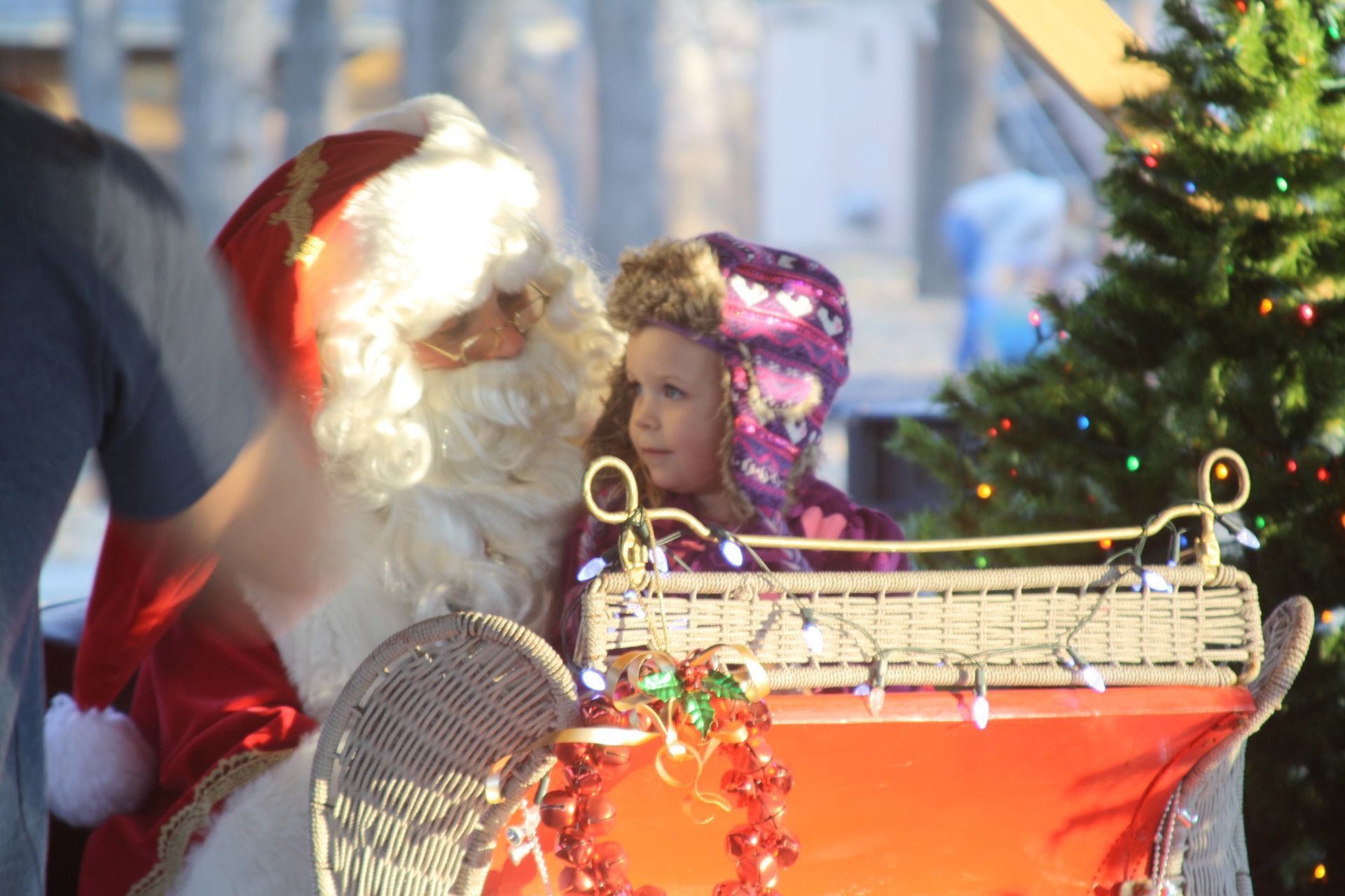 child in santa's lap
