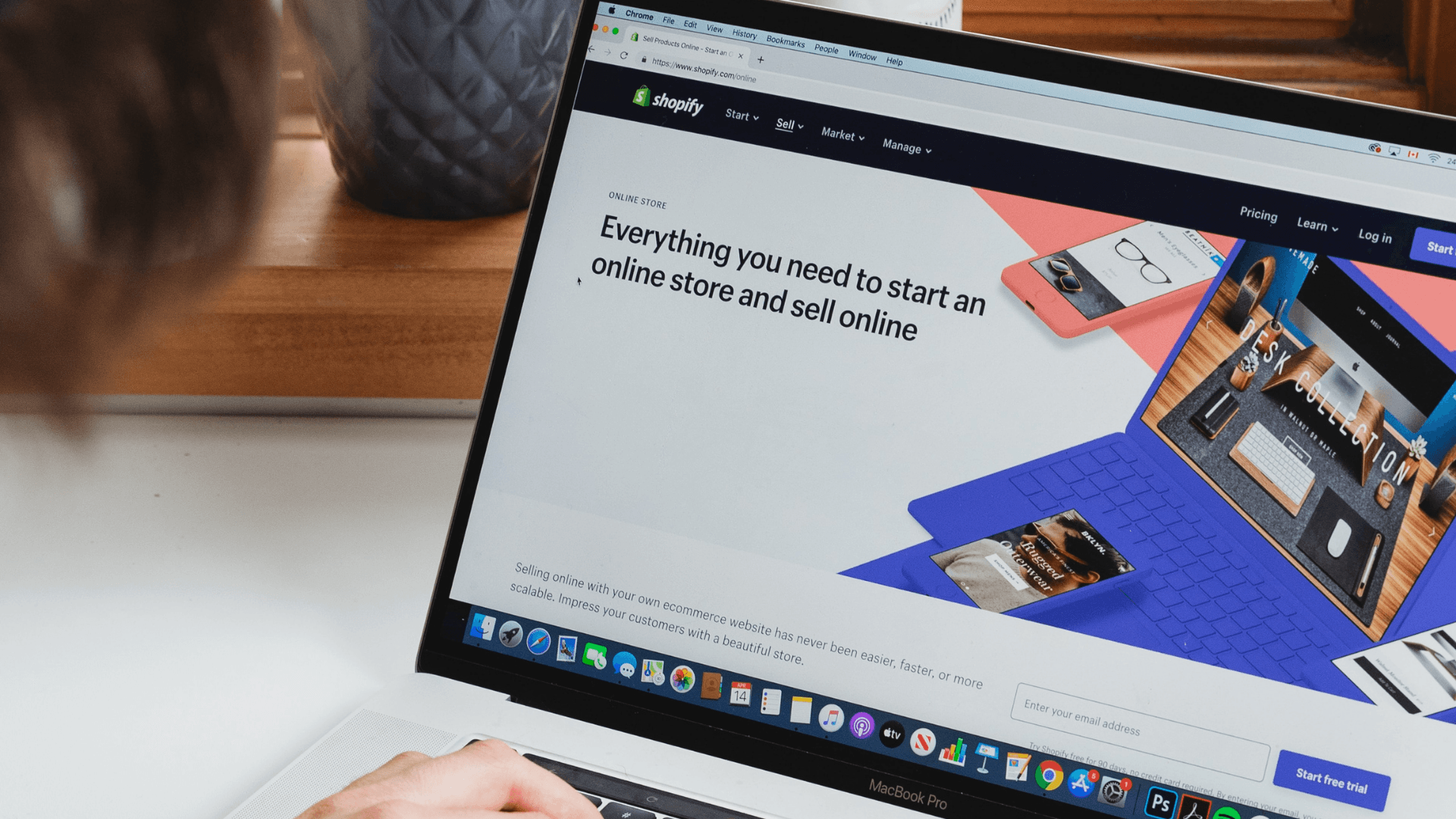 What is Shopify image of desktop with Shopify