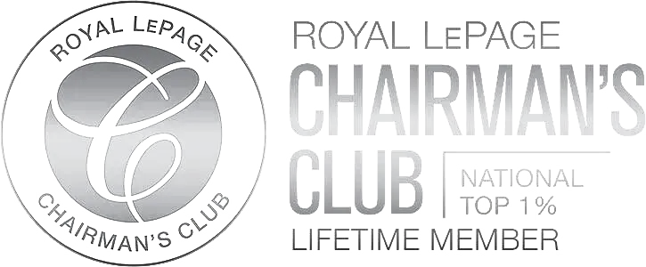 Royal LePage Chairman’s Club Lifetime Member logo with gold and gray circular emblem and text