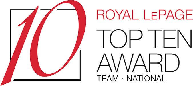 The logo for the royal lepage top ten award team national