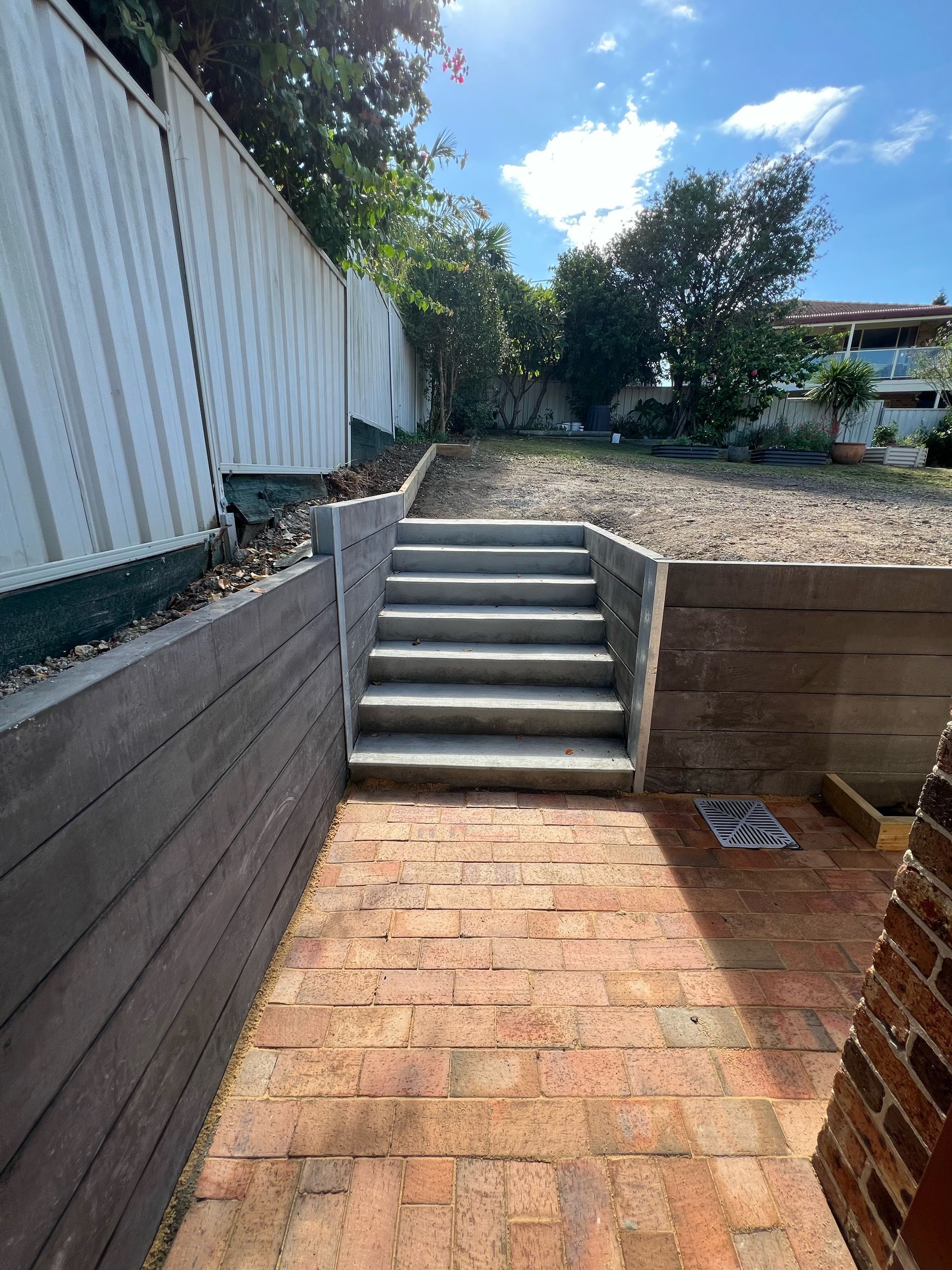 Retaining Wall. Backyard Steps Landscaping Lake Macquarie