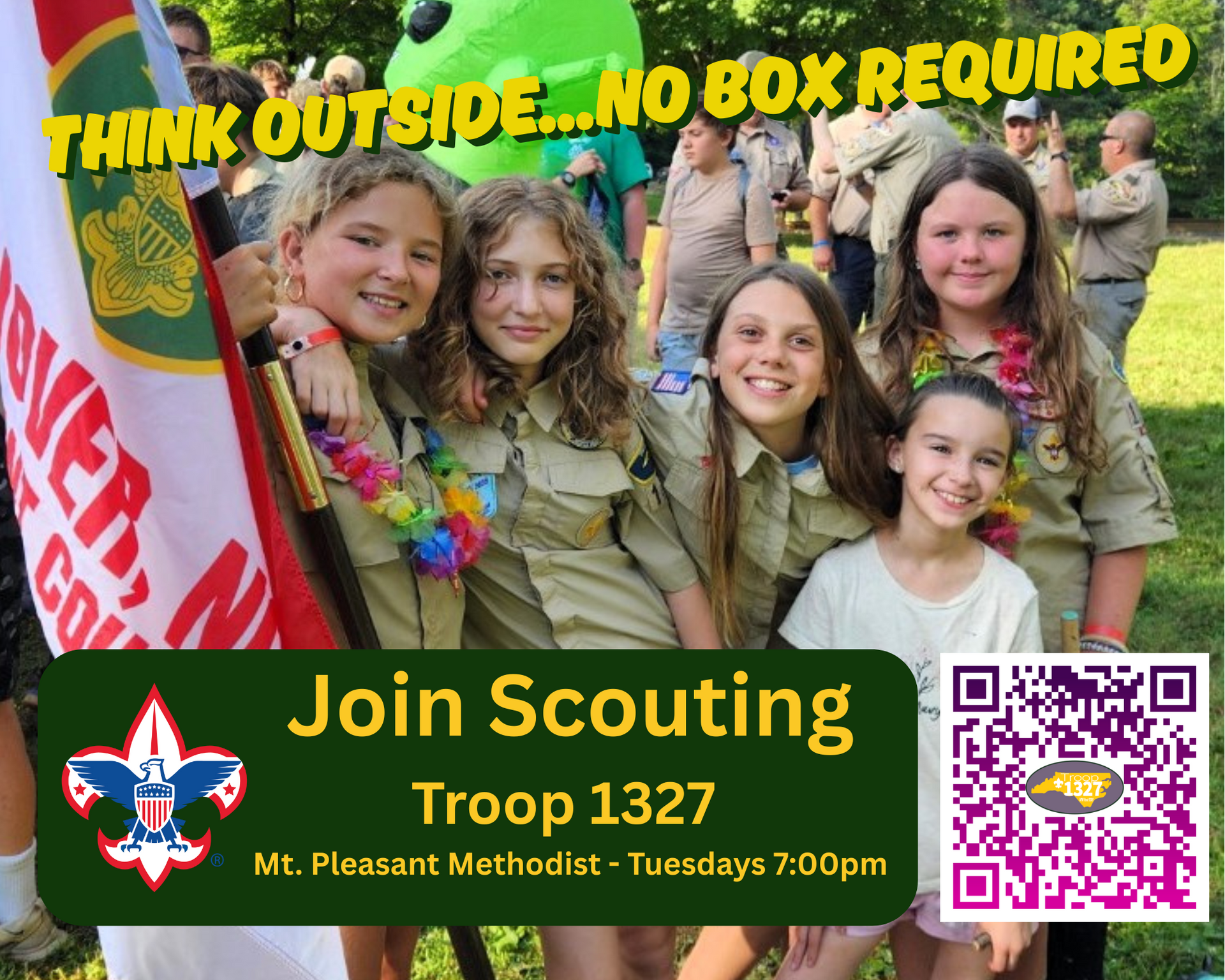 A group of girl scouts are posing for a picture.