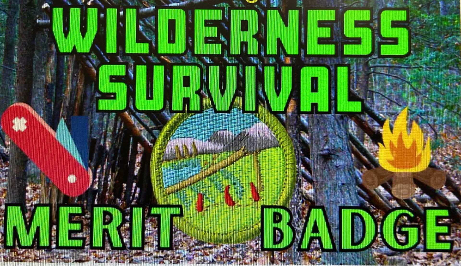 A poster that says wilderness survival merit badge