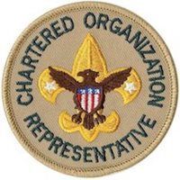 A chartered organization representative patch with an eagle on it.