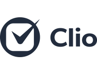 Logo for Clio, a legal software company: checkmark inside square, surrounded by a circle.