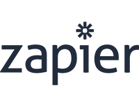 Zapier logo: Dark blue wordmark with a stylized asterisk above the