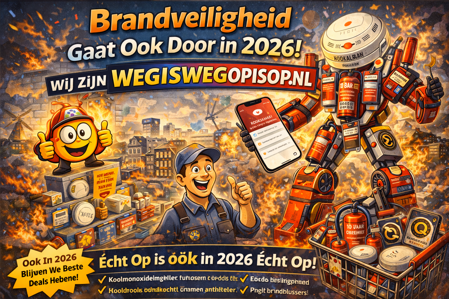 Brandveiligheid gaat ook door in 2026, wij zijn Wegiswegopisop.nl