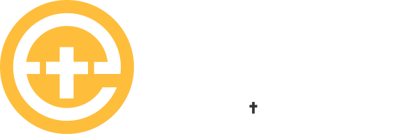 Orange circular logo with a white medical cross and curved line, plus a small black plus sign on white background