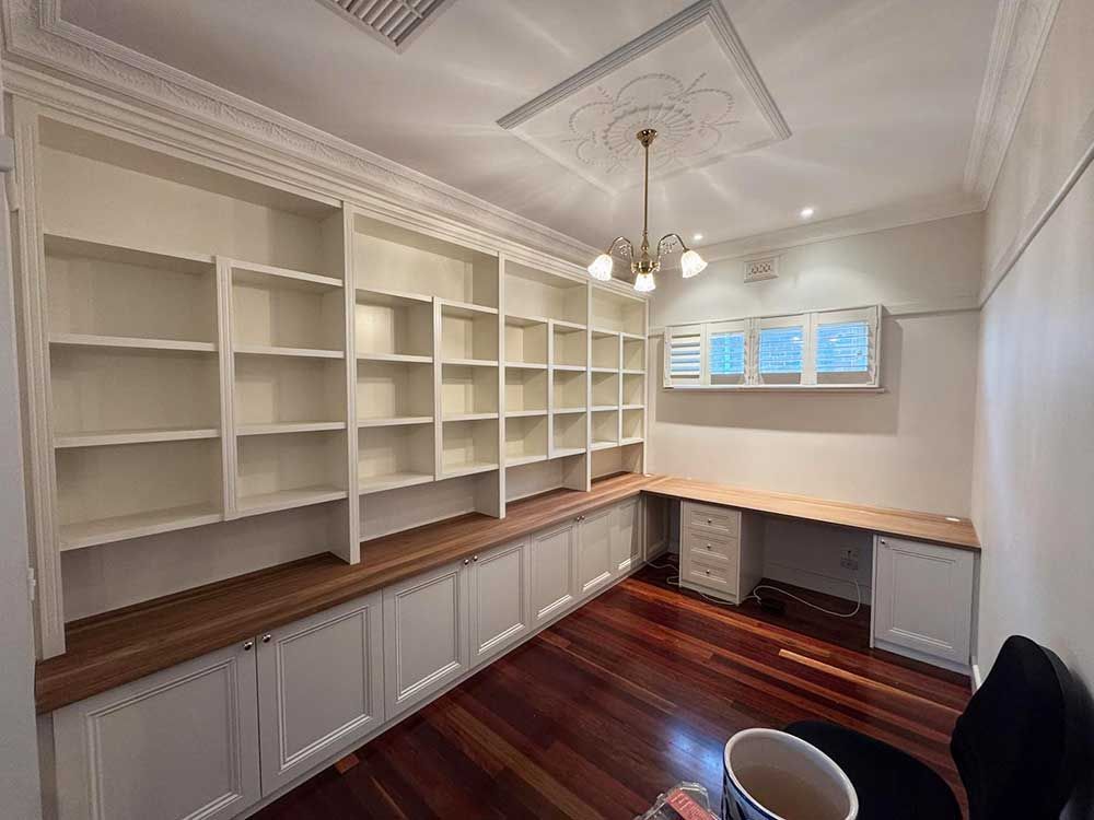 custom shelves for study