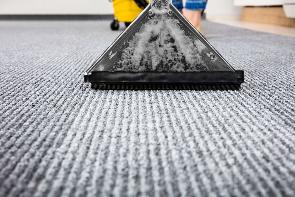Carpet Being Cleaned With a Carpet Cleaner Machine — Chemdry D & K in Geelong, VIC