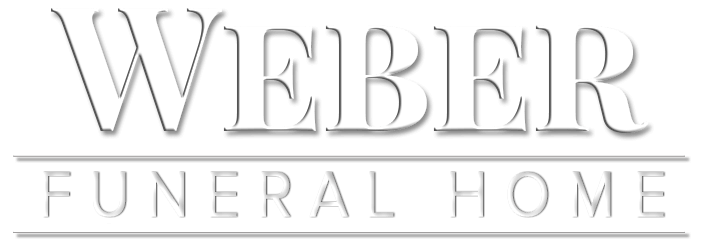 Weber Funeral Home logo in white, with the name and "Funeral Home" below.