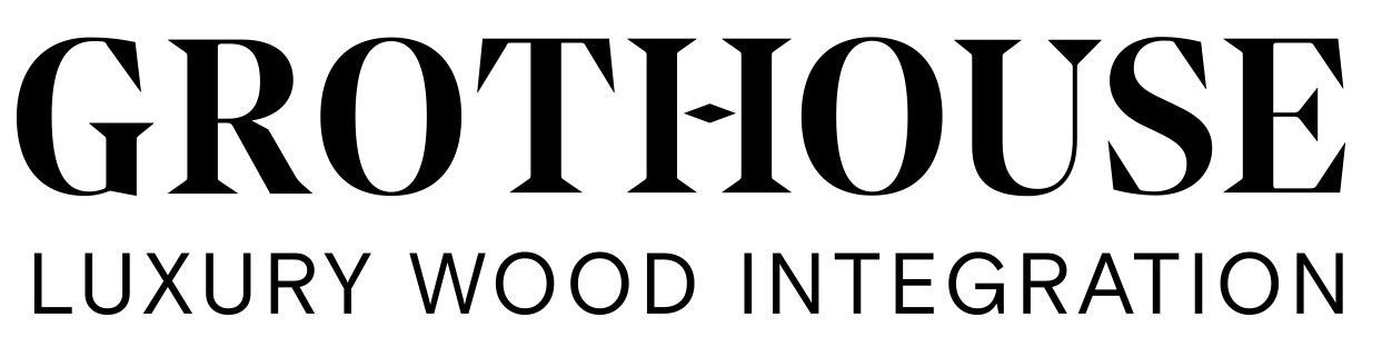 GROTHOUSE logo with “LUXURY WOOD INTEGRATION” subtitle in black on white background