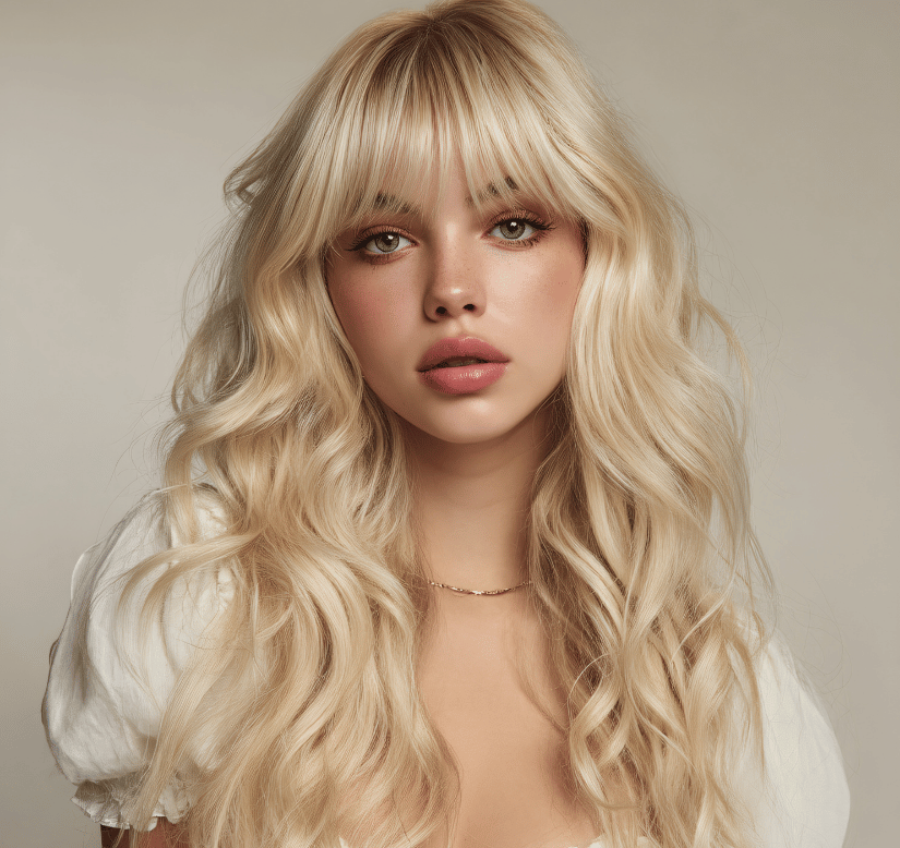 Blonde wavy hair