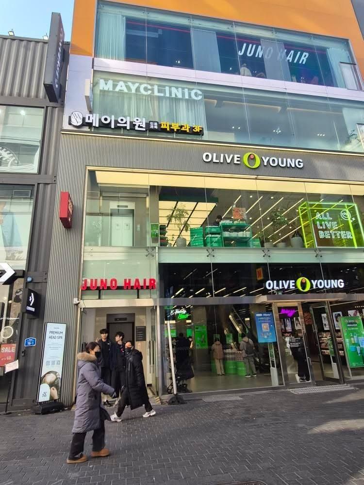 Walk past Olive Young