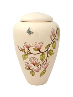 hand beschilderde urn Magnolia bloemen