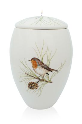 hand beschilderde urn Roodborstje