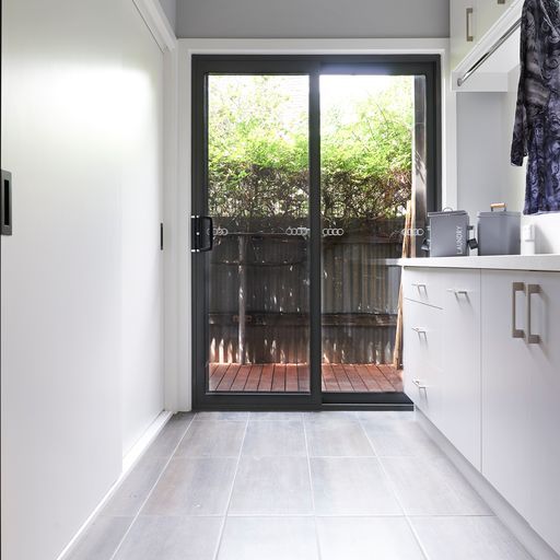Organized Laundry Area with Built-In Shelves and Sorting Bins — Shepparton Vic — Kitchenwise