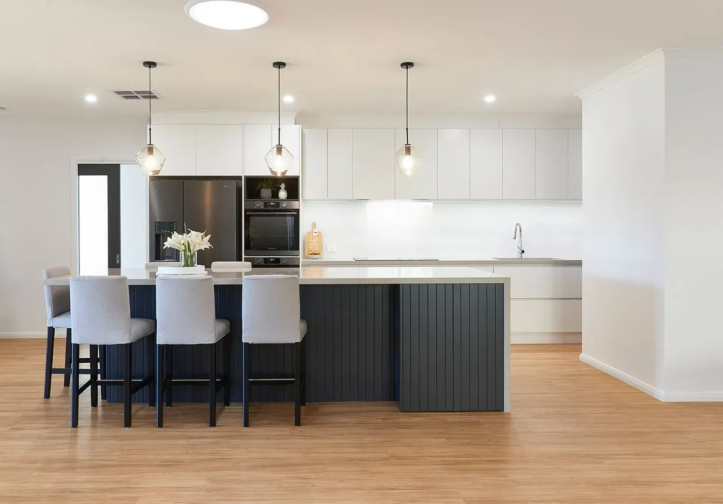 Informal Three-Sided Seating at the Island Bench — Shepparton Vic — Kitchenwise Informal Three-Sided Seating at the Island Bench — Shepparton Vic — Kitchenwise