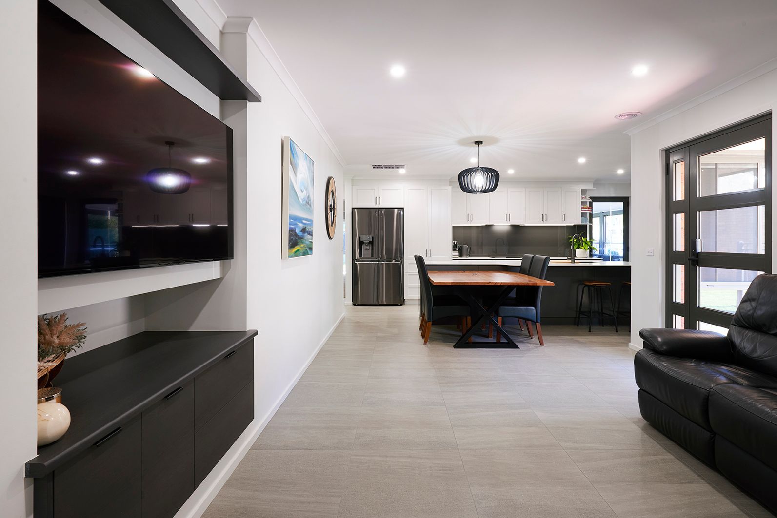 island kitchen with table attached