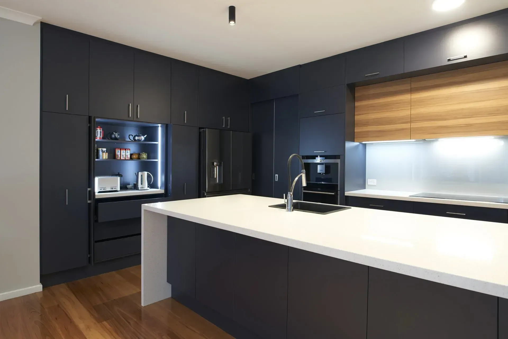 Revealing Strip Lighting Kitchen — Shepparton VIC — KitchenWise Revealing Strip Lighting Kitchen — Shepparton VIC — KitchenWise