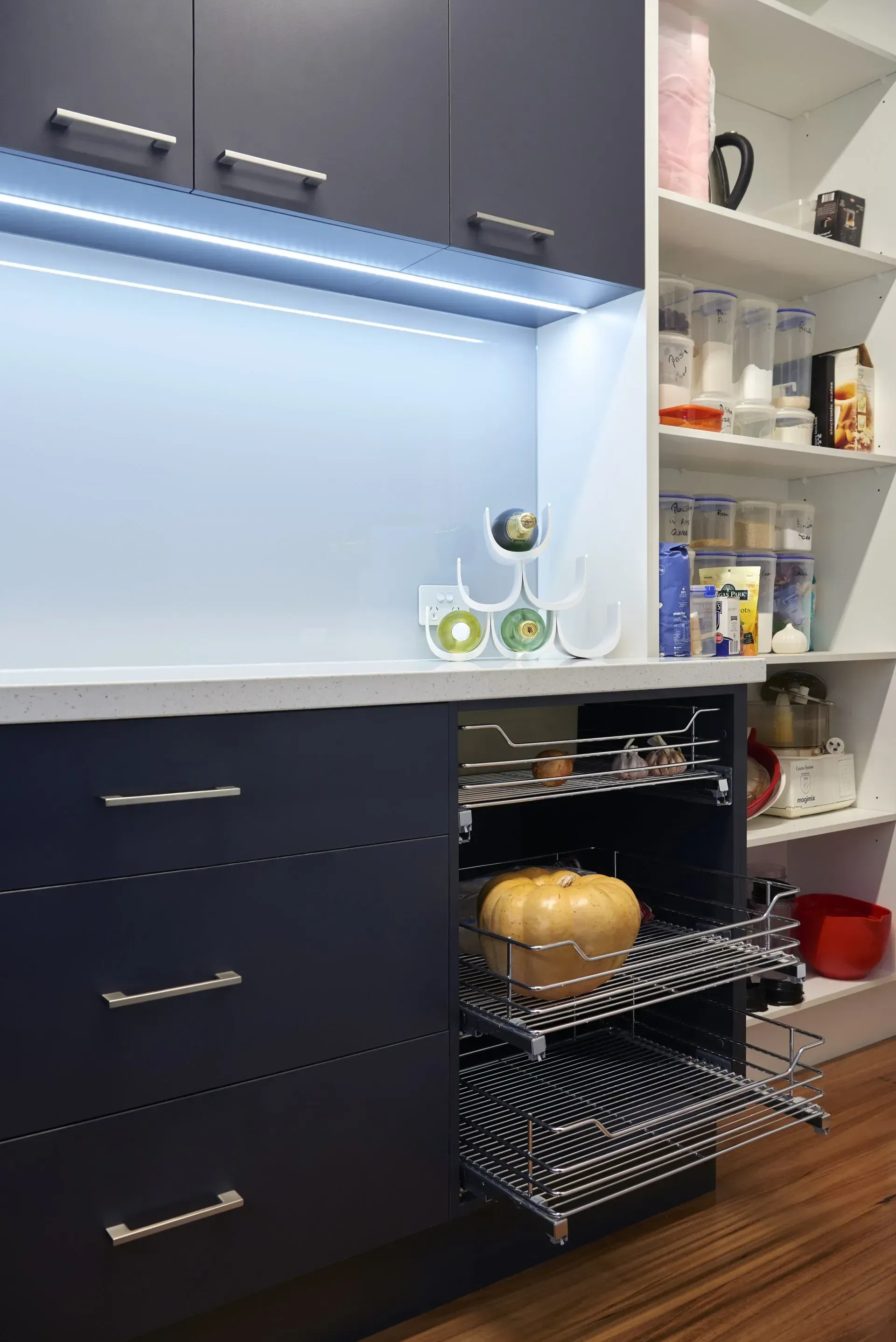 Pull-out Wire Racks Pantries — Shepparton VIC — KitchenWise Pull-out Wire Racks Pantries — Shepparton VIC — KitchenWise