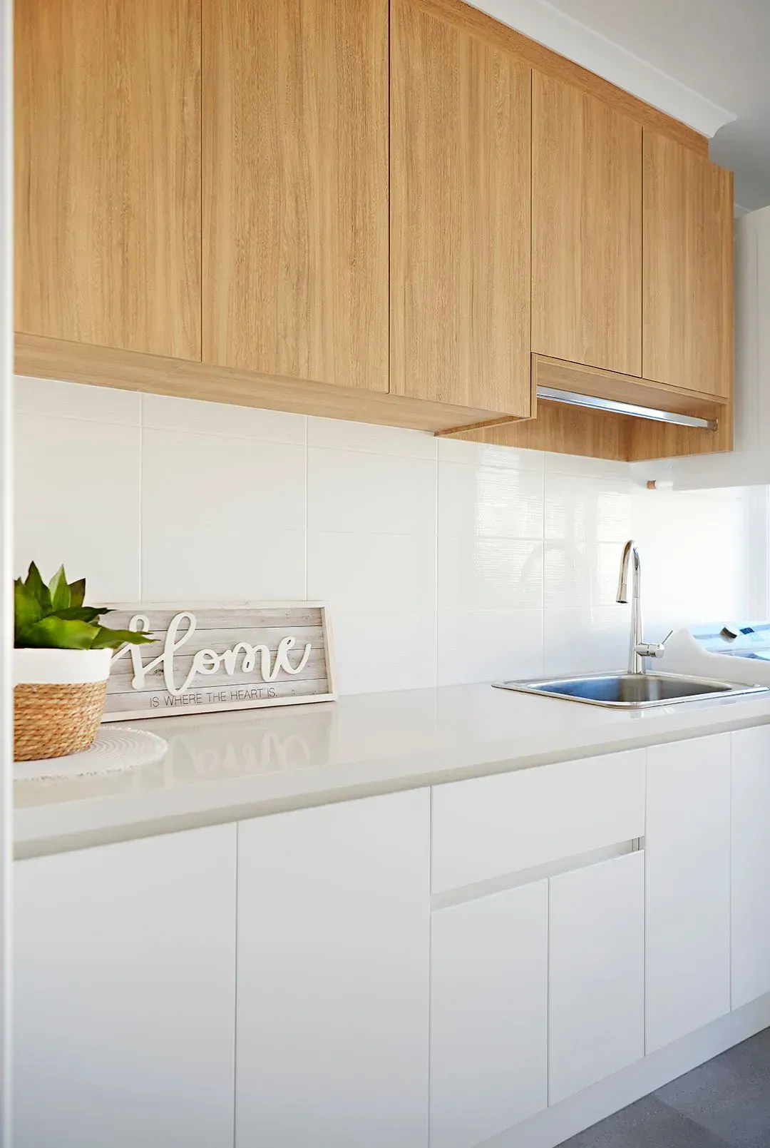 New Laundry Echoes the Materials and Colours in the Home’s Wet Areas — Shepparton Vic — Kitchenwise New Laundry Echoes the Materials and Colours in the Home’s Wet Areas — Shepparton Vic — Kitchenwise