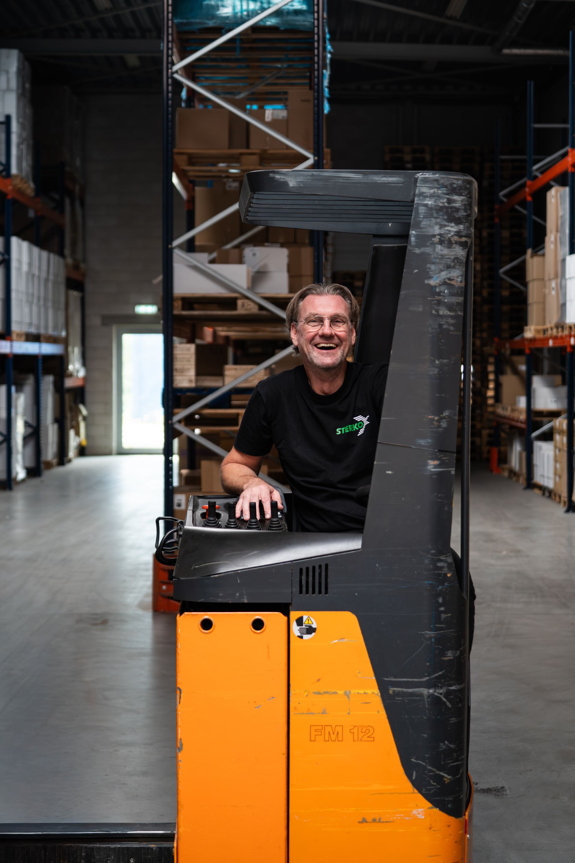 Richard op heftruck
