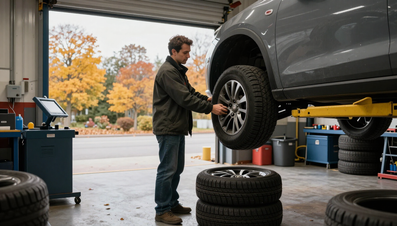 Winter tire tread prepared for Canadian driving