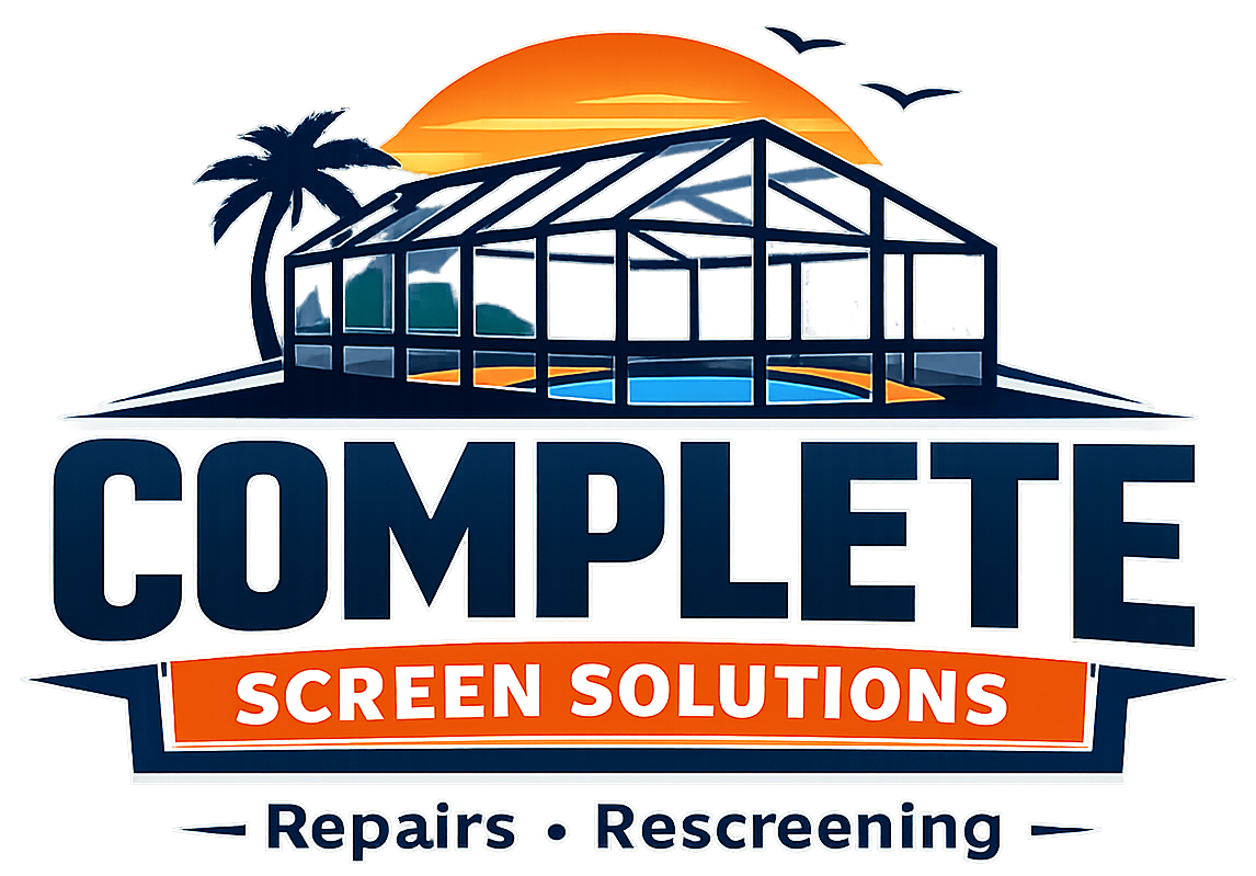 Logo: A pool enclosure with 