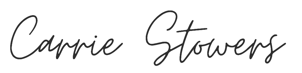 The name carrie stevens is written in cursive on a white background.