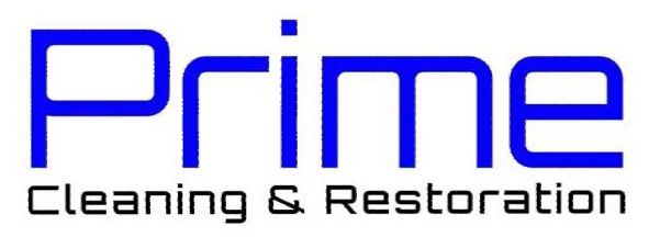 Prime Cleaning & Restoration logo in blue and black text on a white background