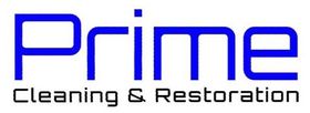 Prime Cleaning & Restoration logo in blue and black text on a white background