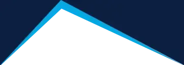 A white triangle shape set against a dark blue background with a light blue border along its top edges.