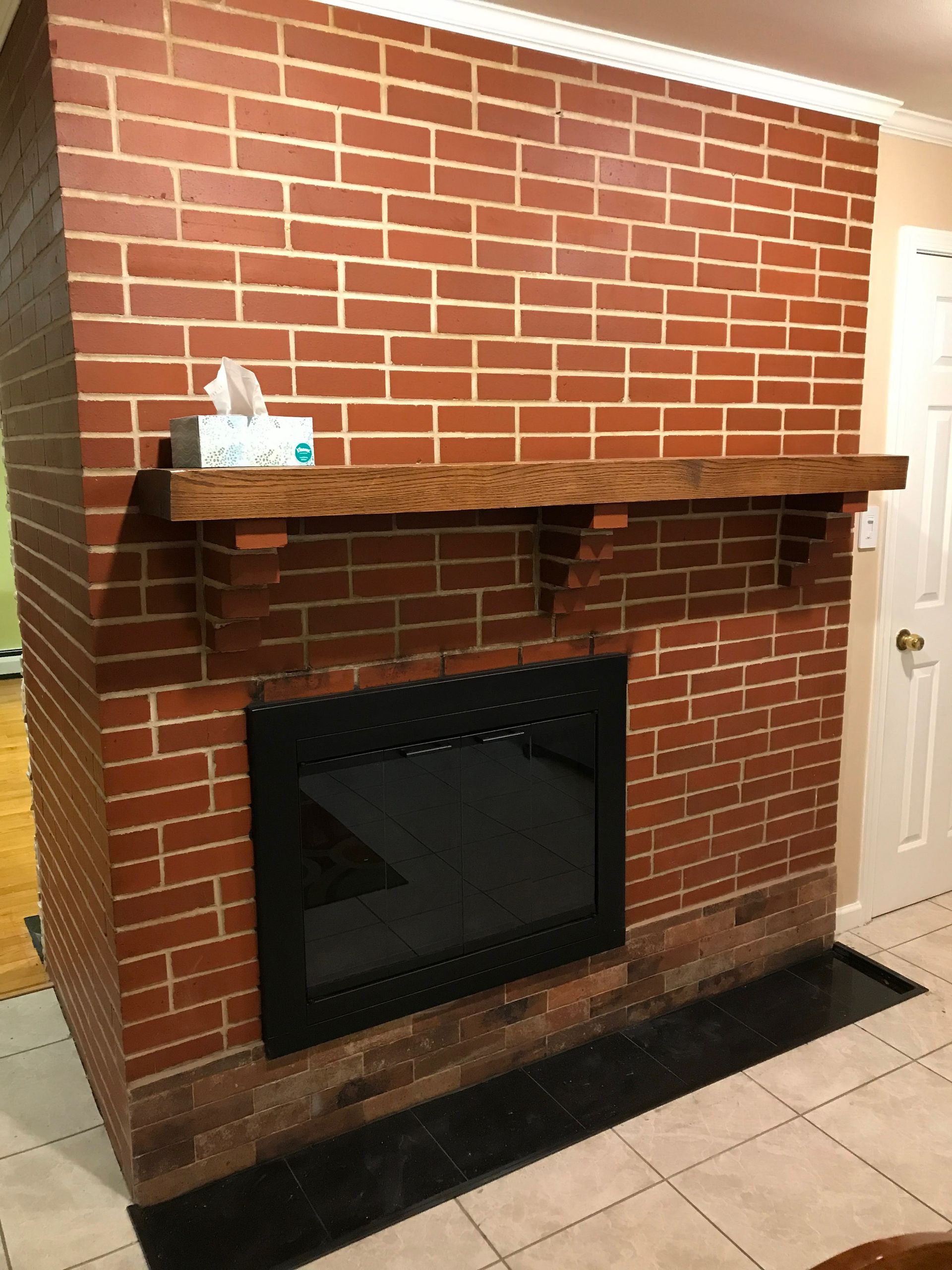 fireplace surround before replacement