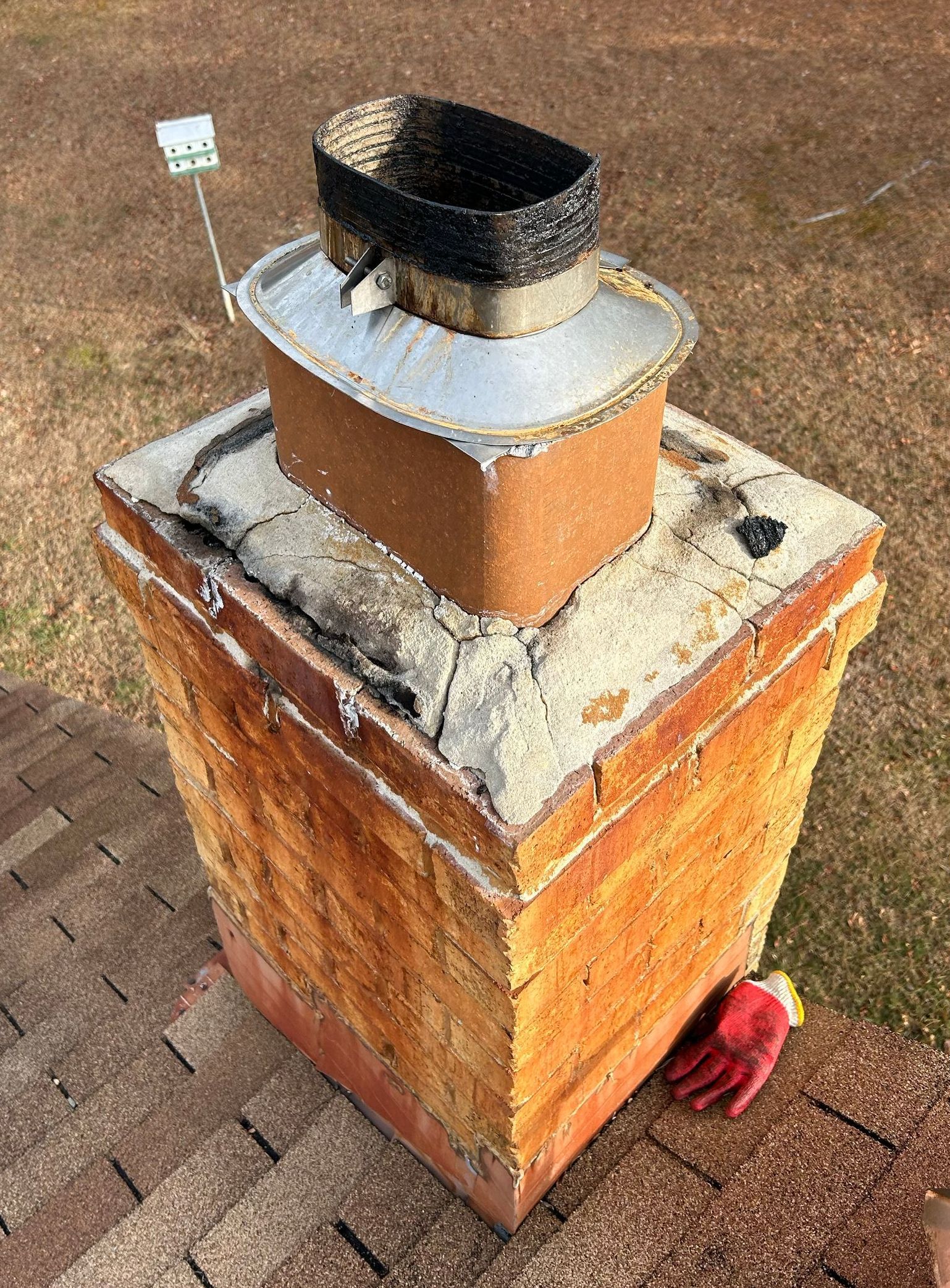  chimney cap, crown needing repair