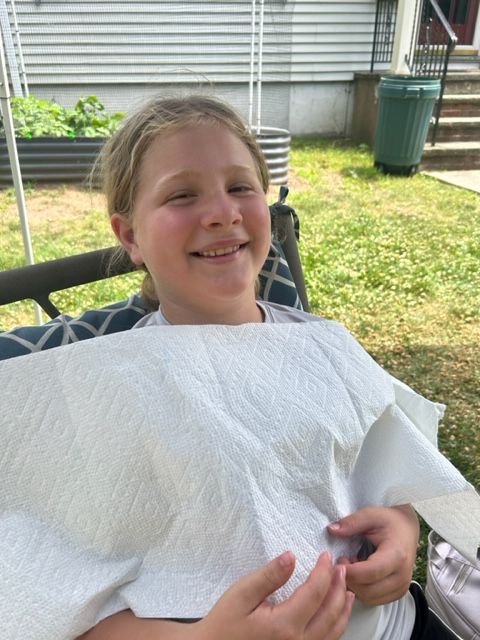 young girl smiling
