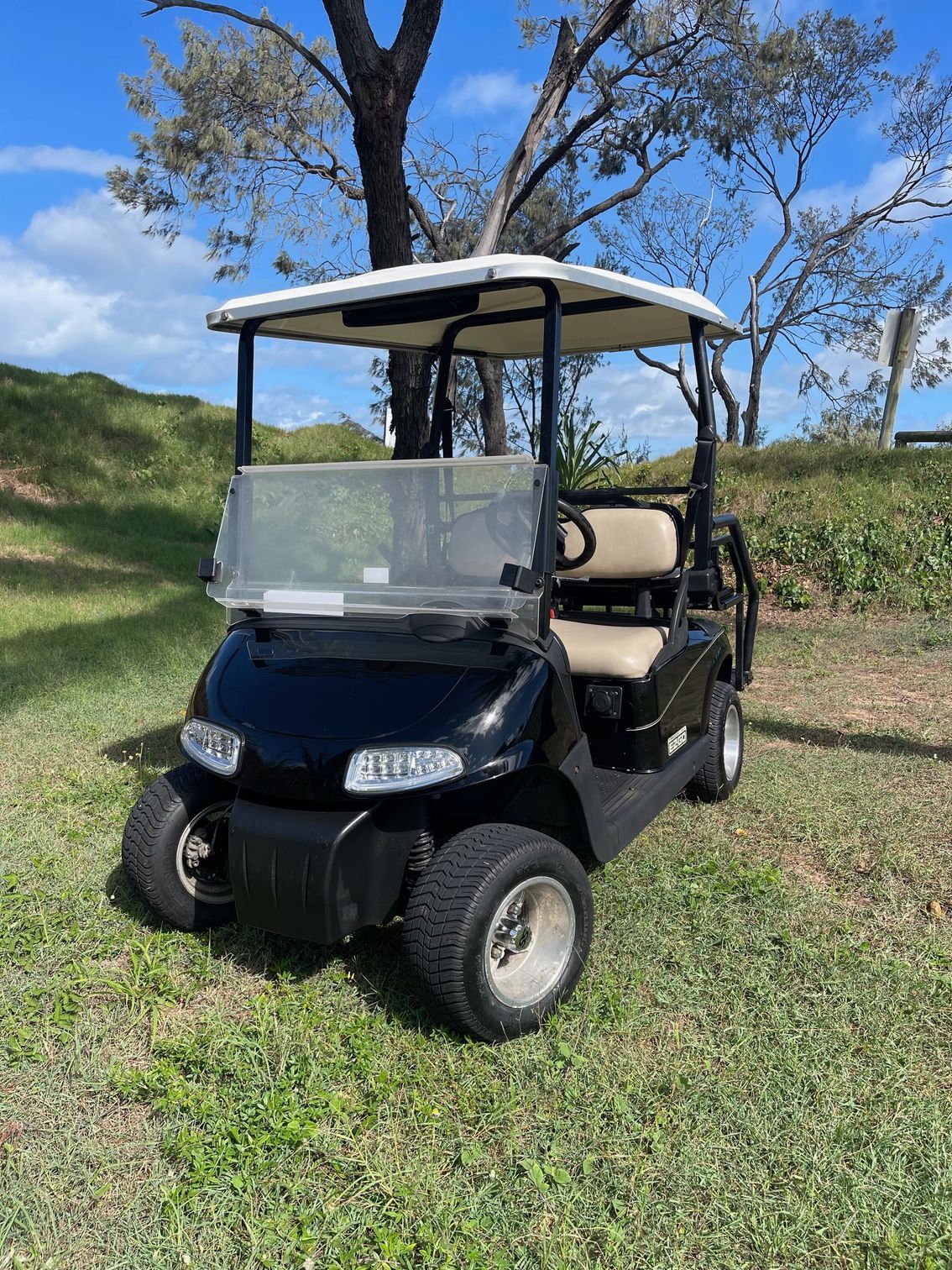 Black Golf Cart on Grass — Buggies & Batteries in Hidden Valley, QLD