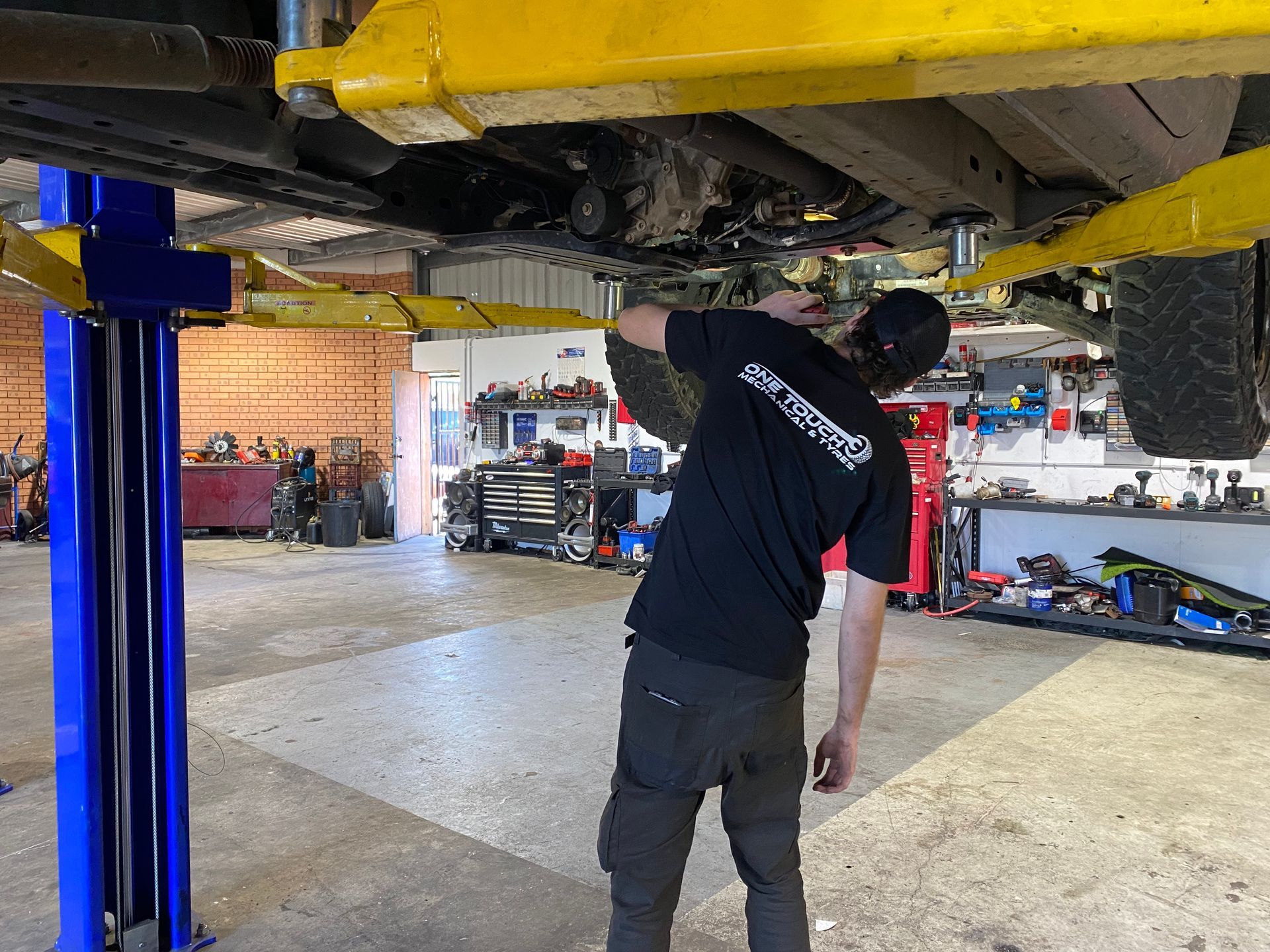 Mechanic doing an inspection