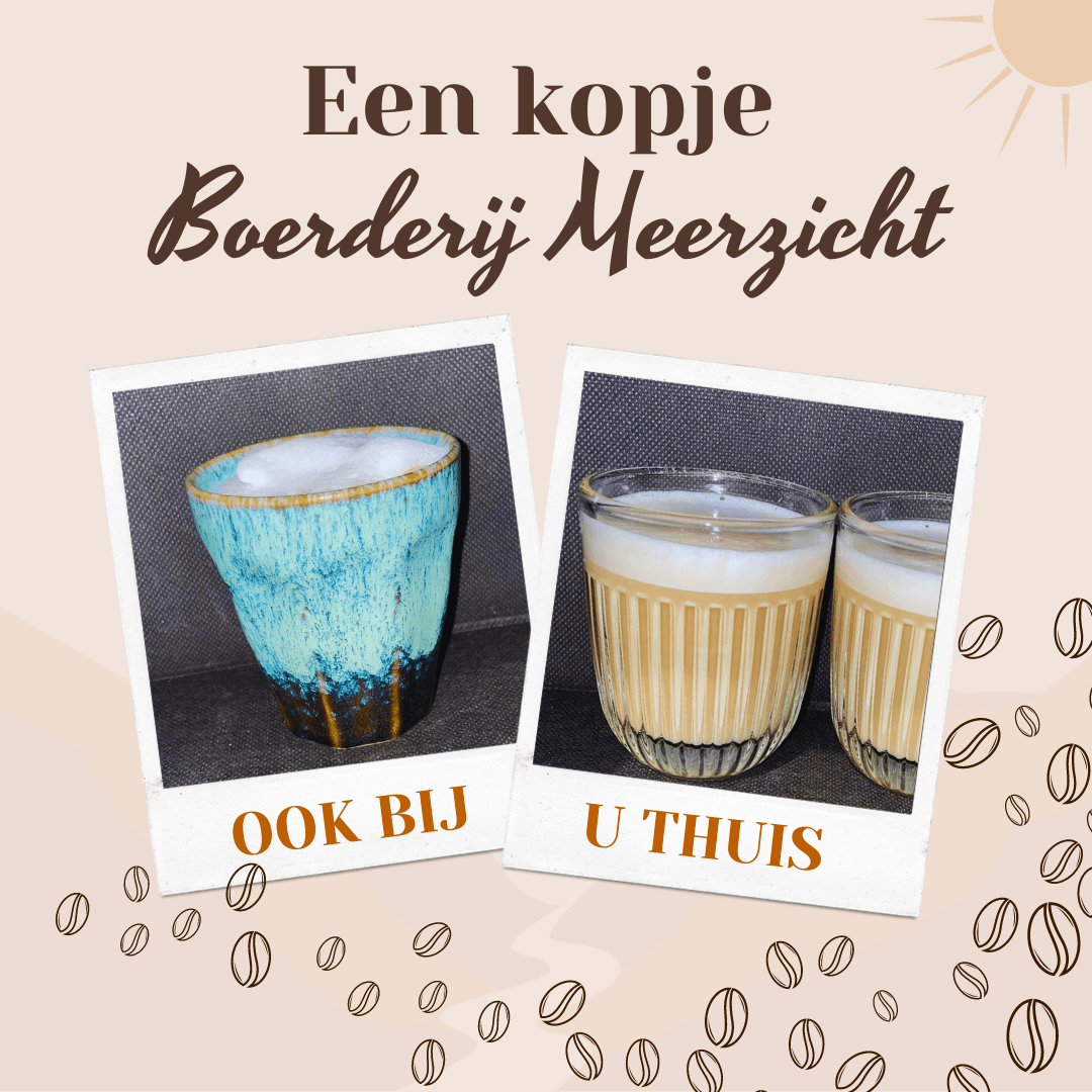 Two coffee beverages: a turquoise cup and two glasses, text: 