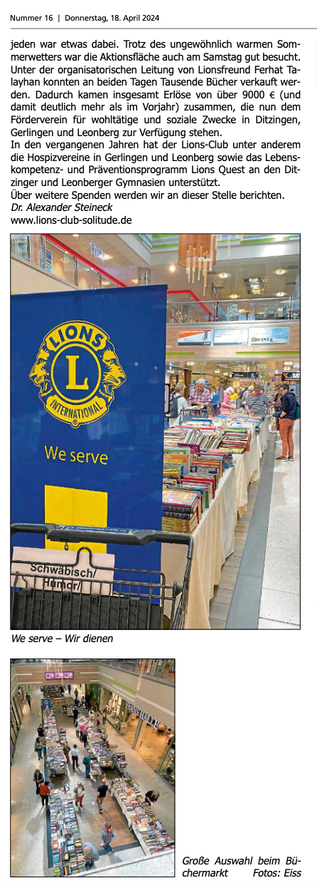 Ein Bild von einem Lion's Club-Geschäft in einem Einkaufszentrum.