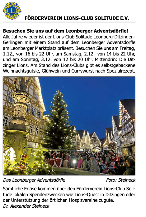 Ein Zeitungsartikel über eine Einsamkeitsveranstaltung des Lions Clubs