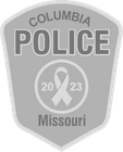 Columbia Police Missouri badge with 2023 ribbon emblem